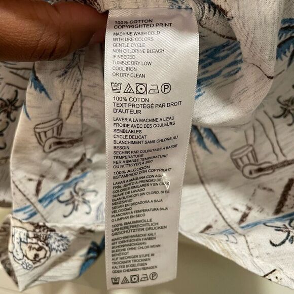 Tommy Bahama Button Up Mens L Cotton Hawaiian Hula Girl Luau Vacay Party Shirt - Picture 4 of 5